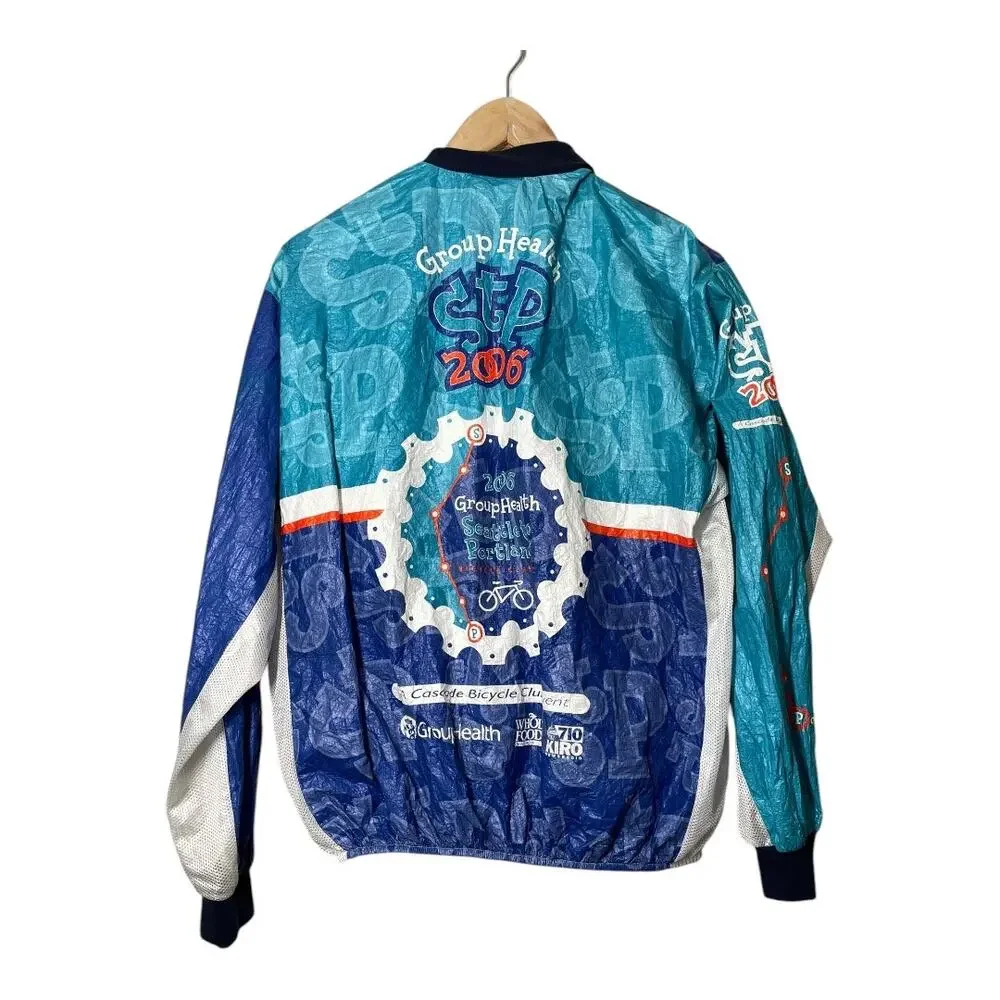 STP 2006 Seattle-to-Portland Tyvek Jacket Cycling Size Medium  Blue